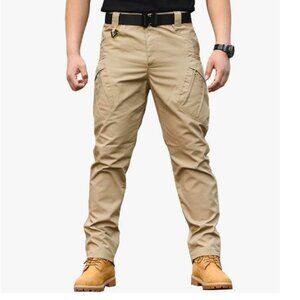 Mens Tactical Cargo Pants Water Resistant Hiking Outdoor Work Pants Multi Pocket